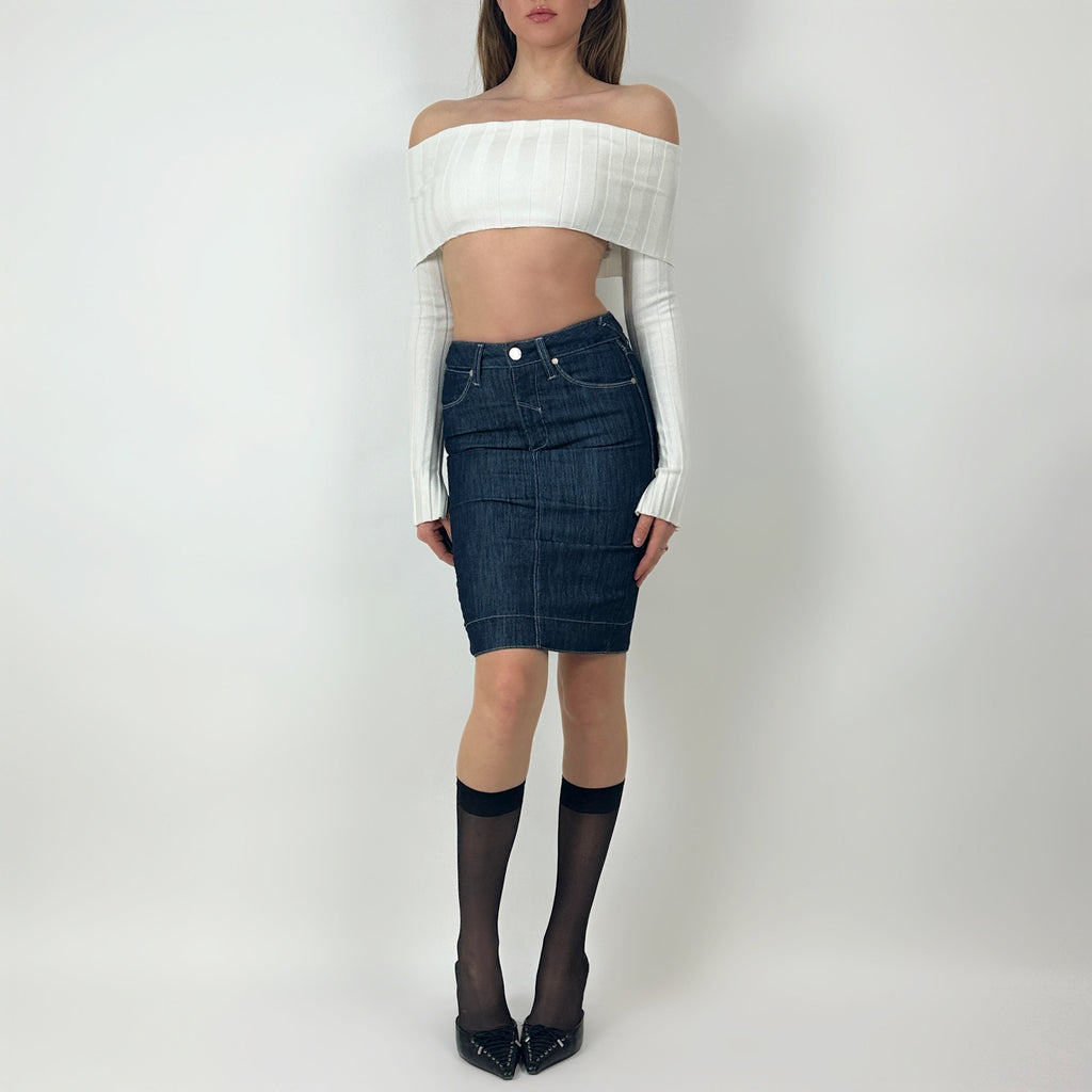 Bebe Denim Midi Skirt (XS)