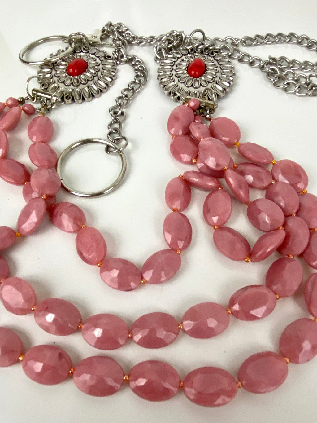 Pink& red silver belt