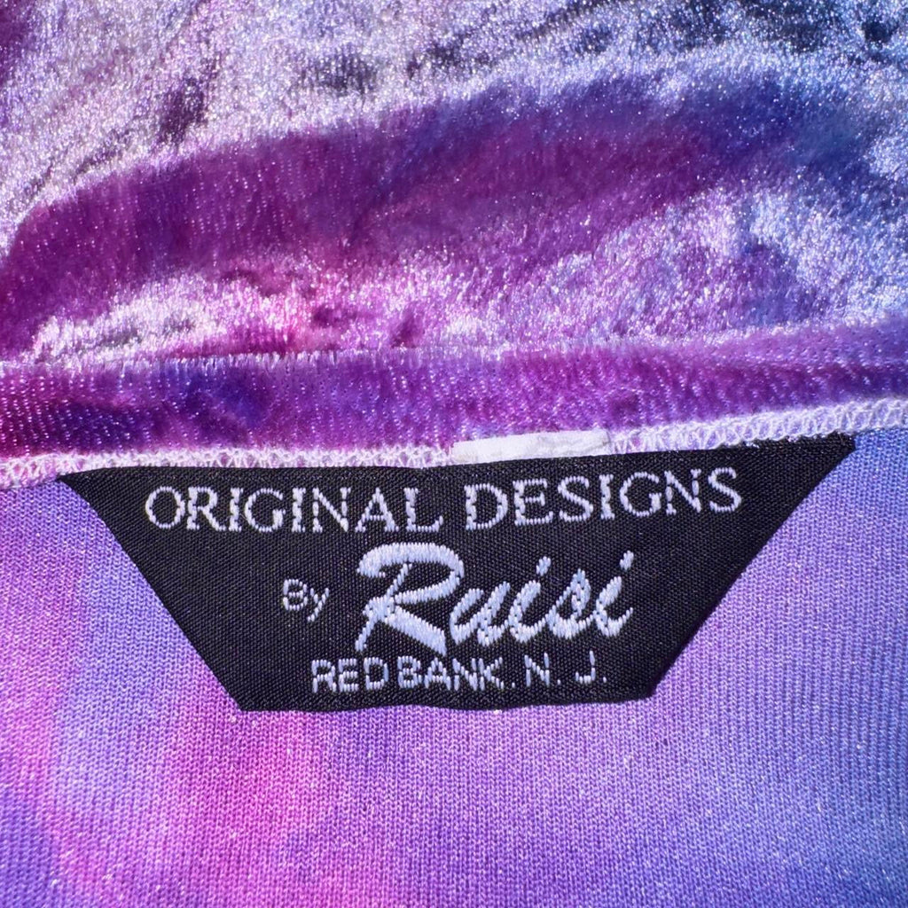 90s Velvet Bell Sleeve Crop Top (S)