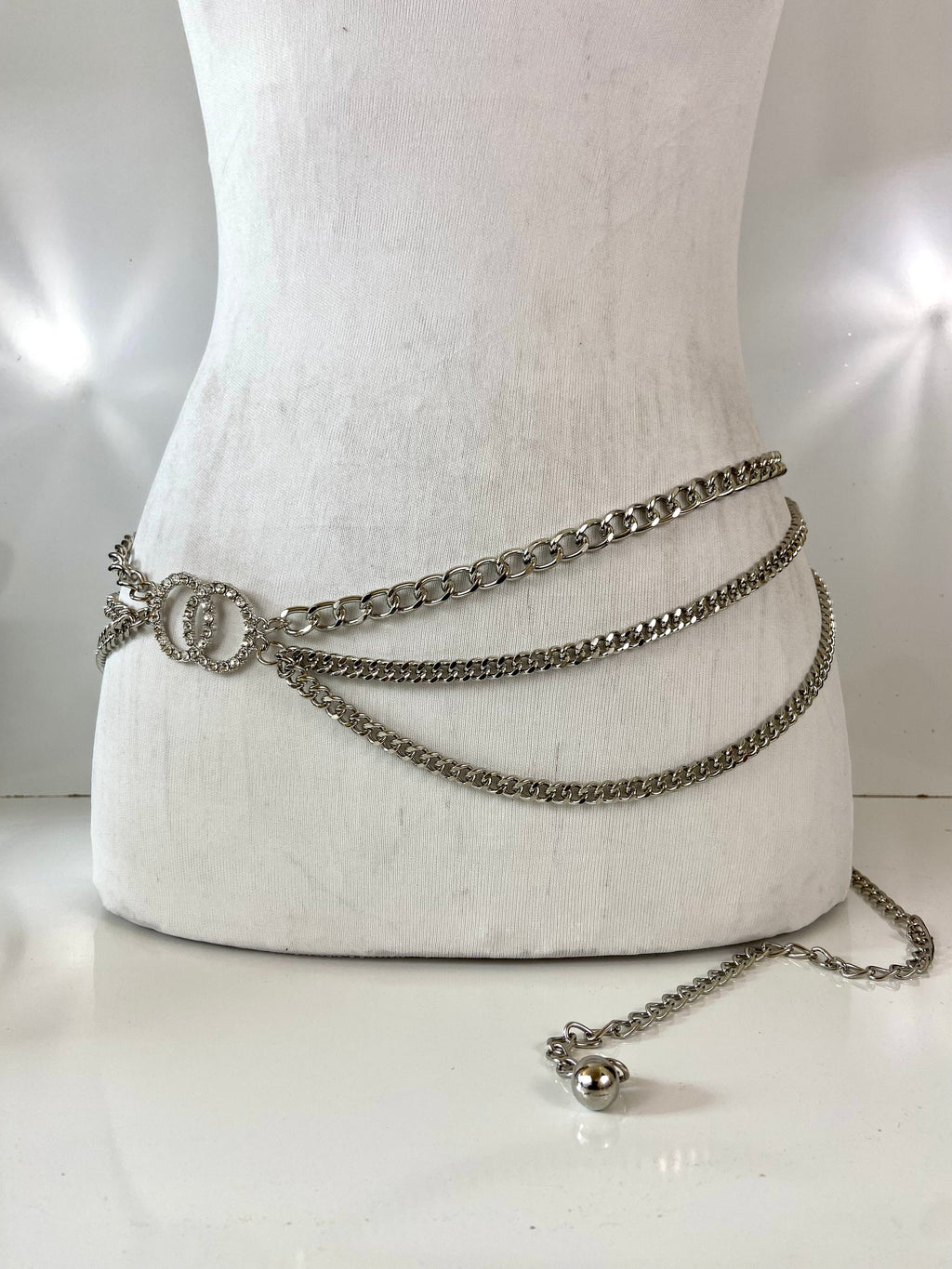 Rhinestone buckle & layered belt