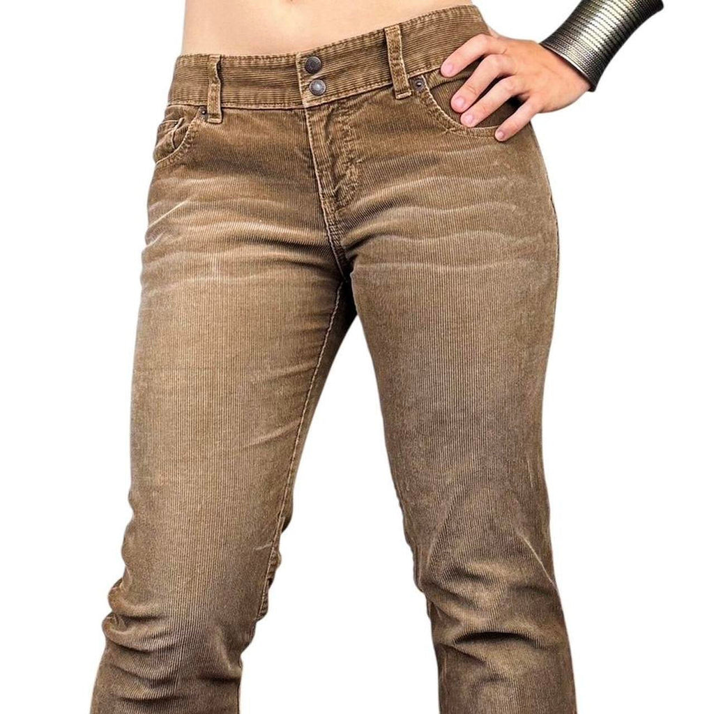 Y2K Brown Corduroy Flares (M)