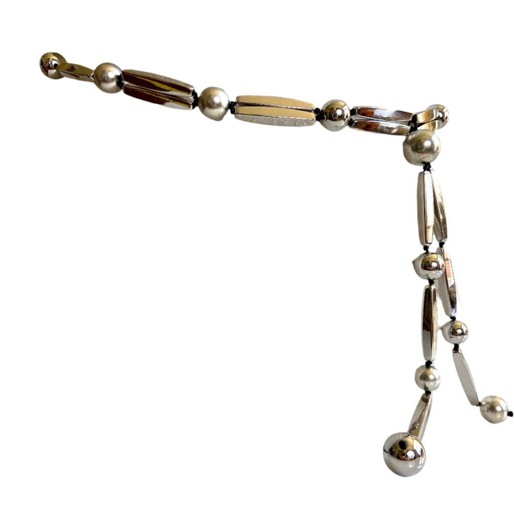 Silver tone waist belt