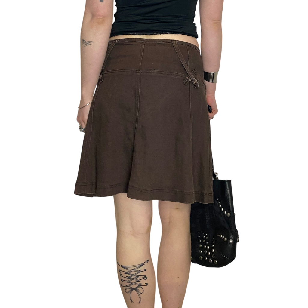 Vintage French Brown Midi Skirt (S/M)