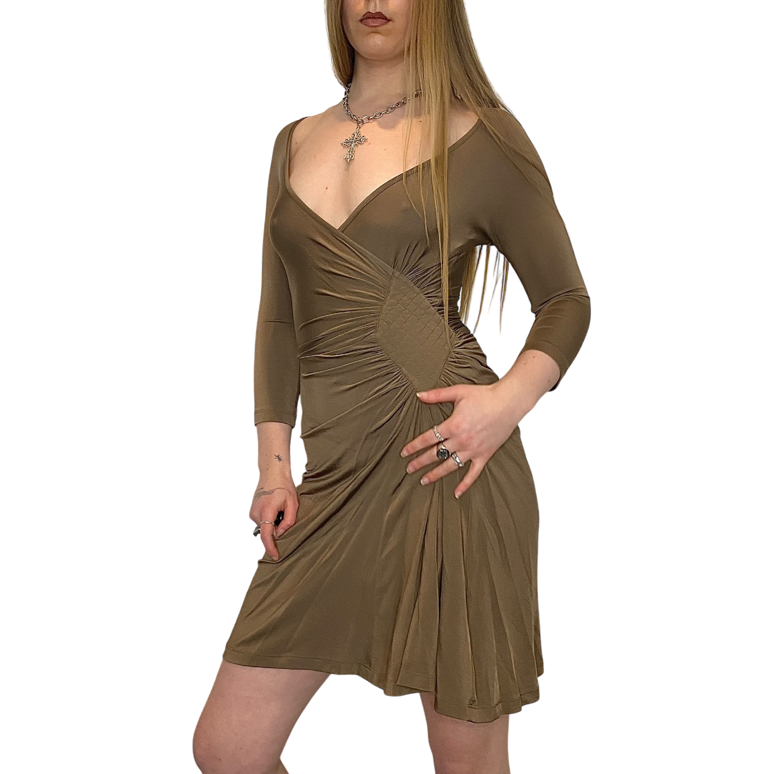 Vintage Just Cavalli Brown Slinky Dress (S)