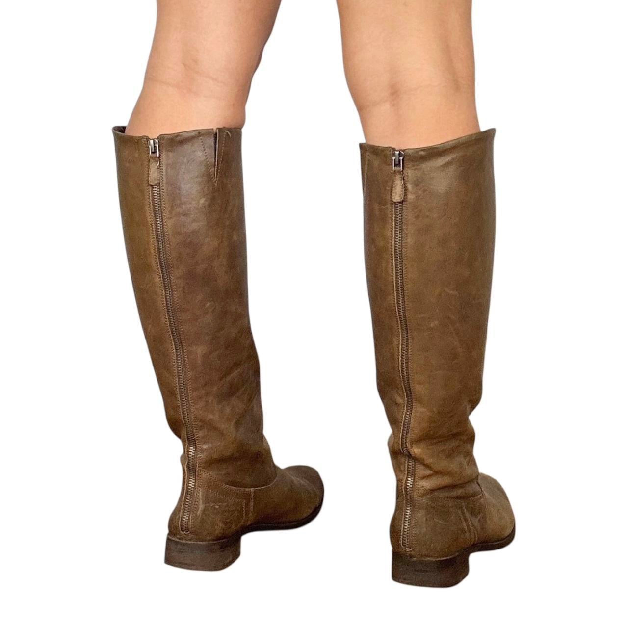 Vintage Brown Leather Knee-High Boots (8.5)