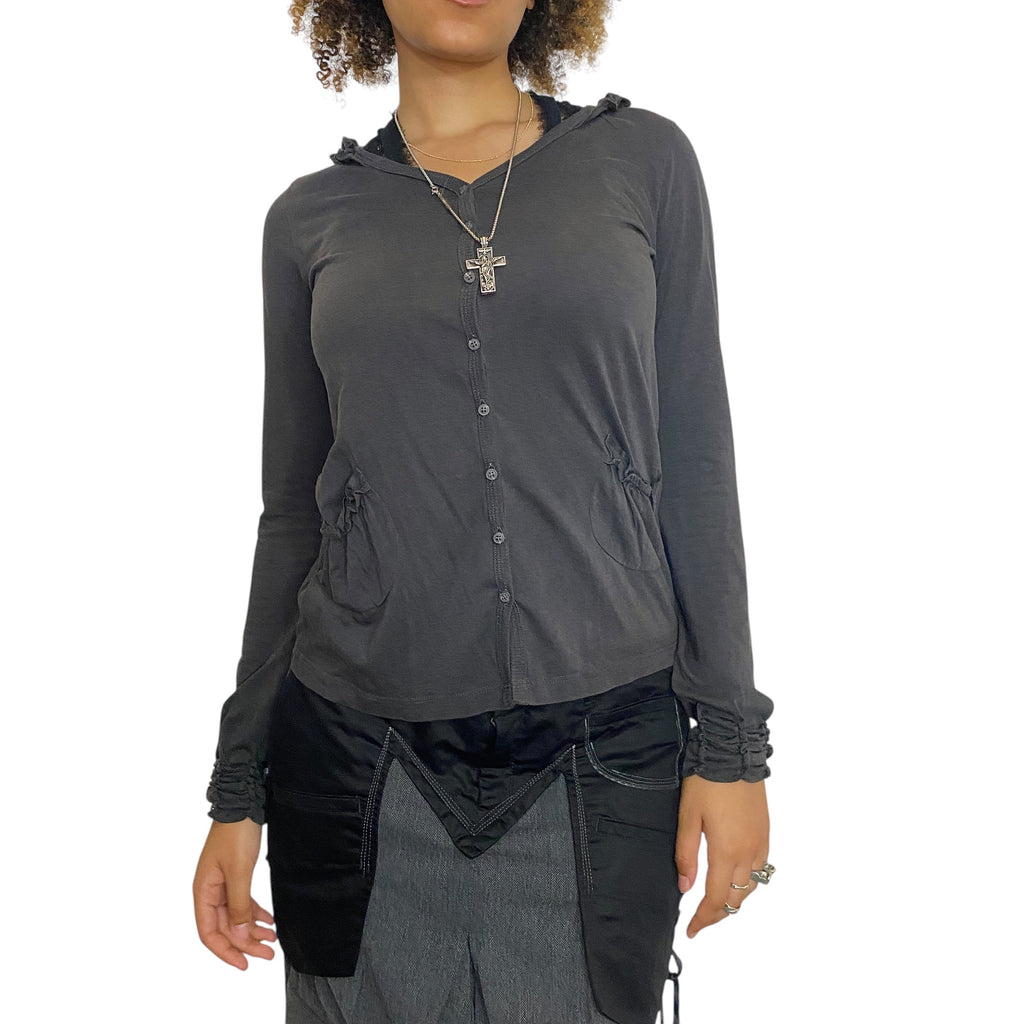 Vintage Cop Copine hooded Cardigan (M)