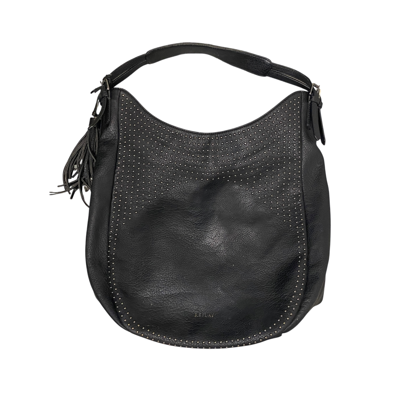 Vintage Replay Skull Leather Slouch Bag