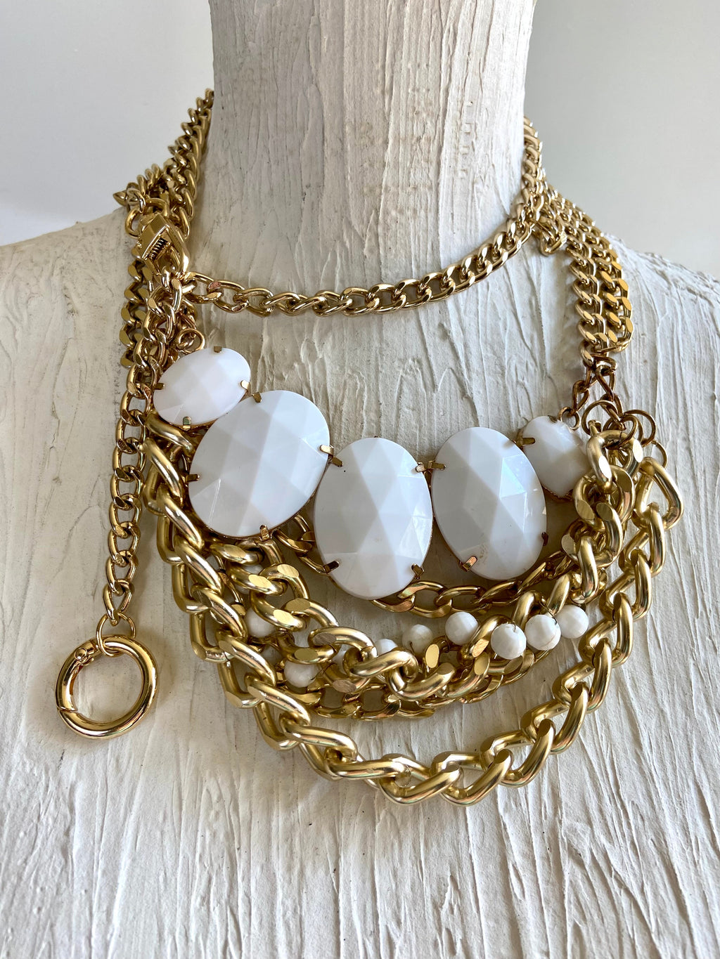 White & Gold chain belt