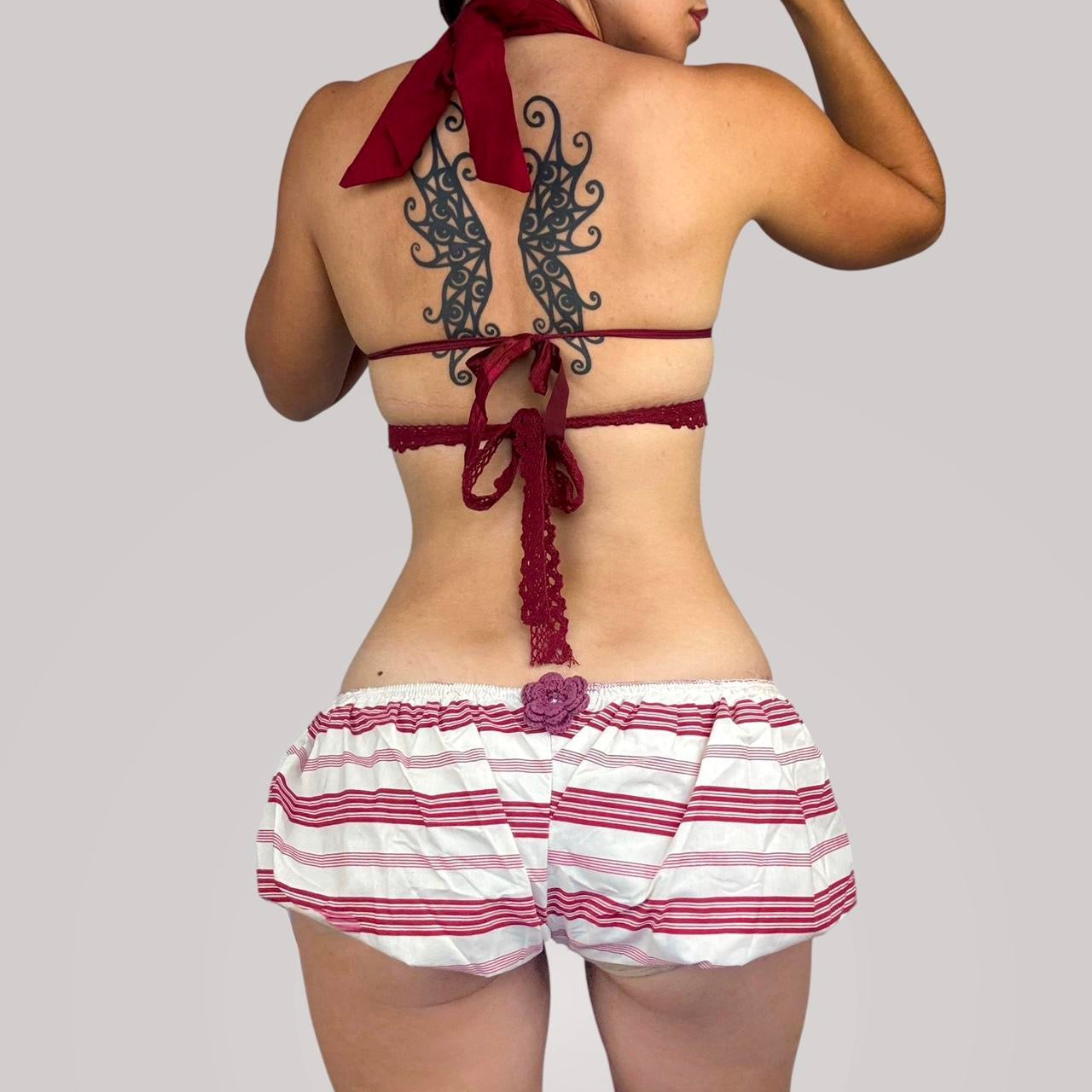 Striped Puffball Mini Skirt (XS)