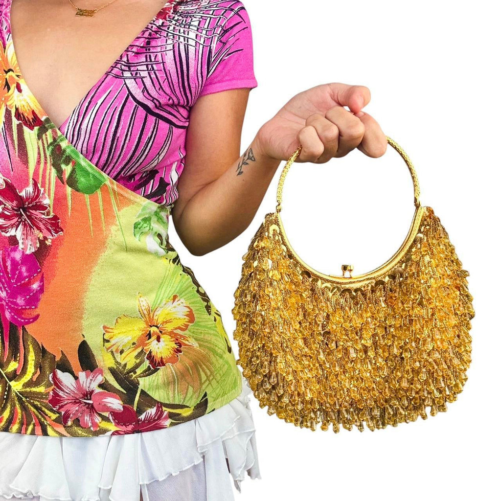 Vintage Gold Beaded Bag