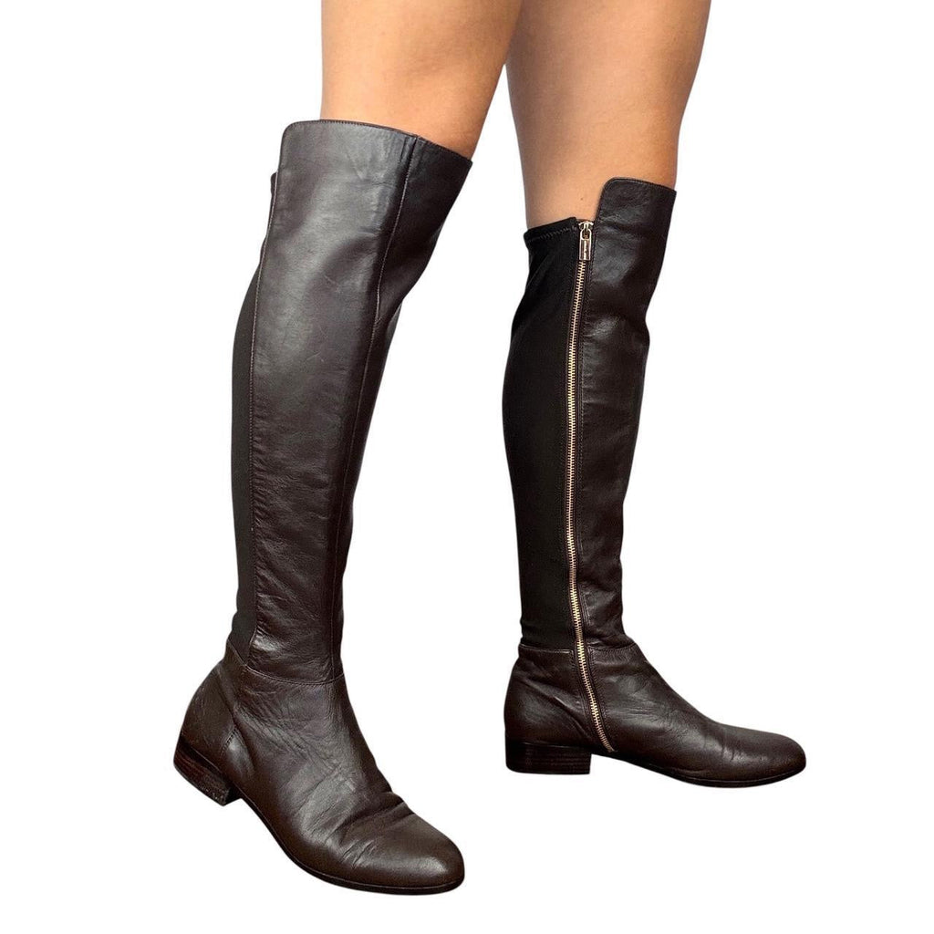 Michael Kors Brown Leather Knee-High Boots (10)