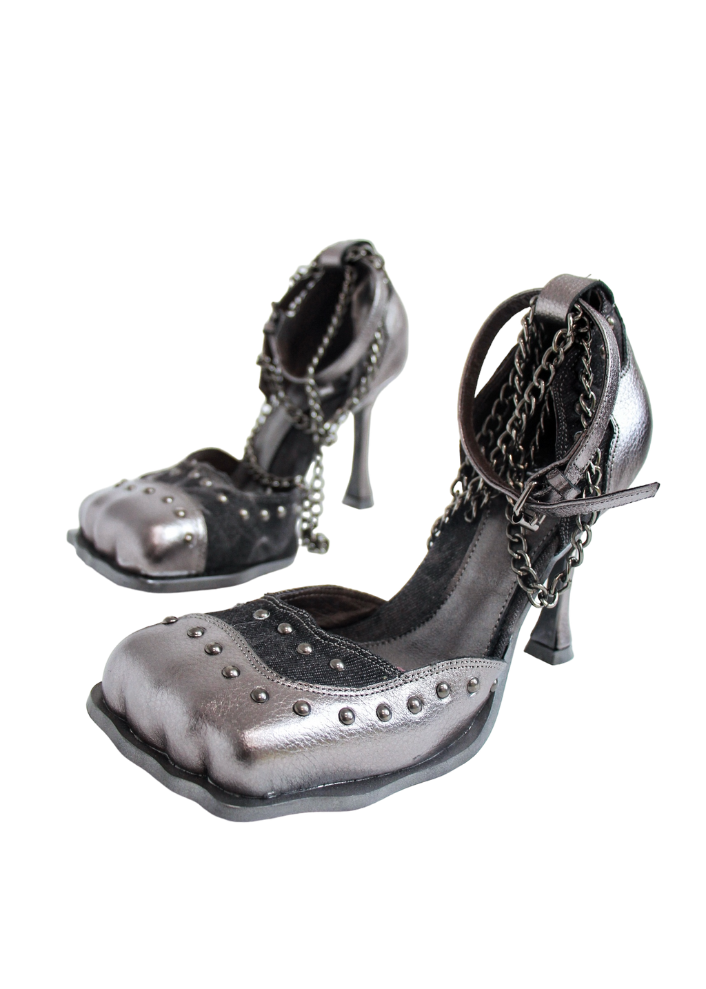 Gun Metal Square Toe Pumps (US 5-15)