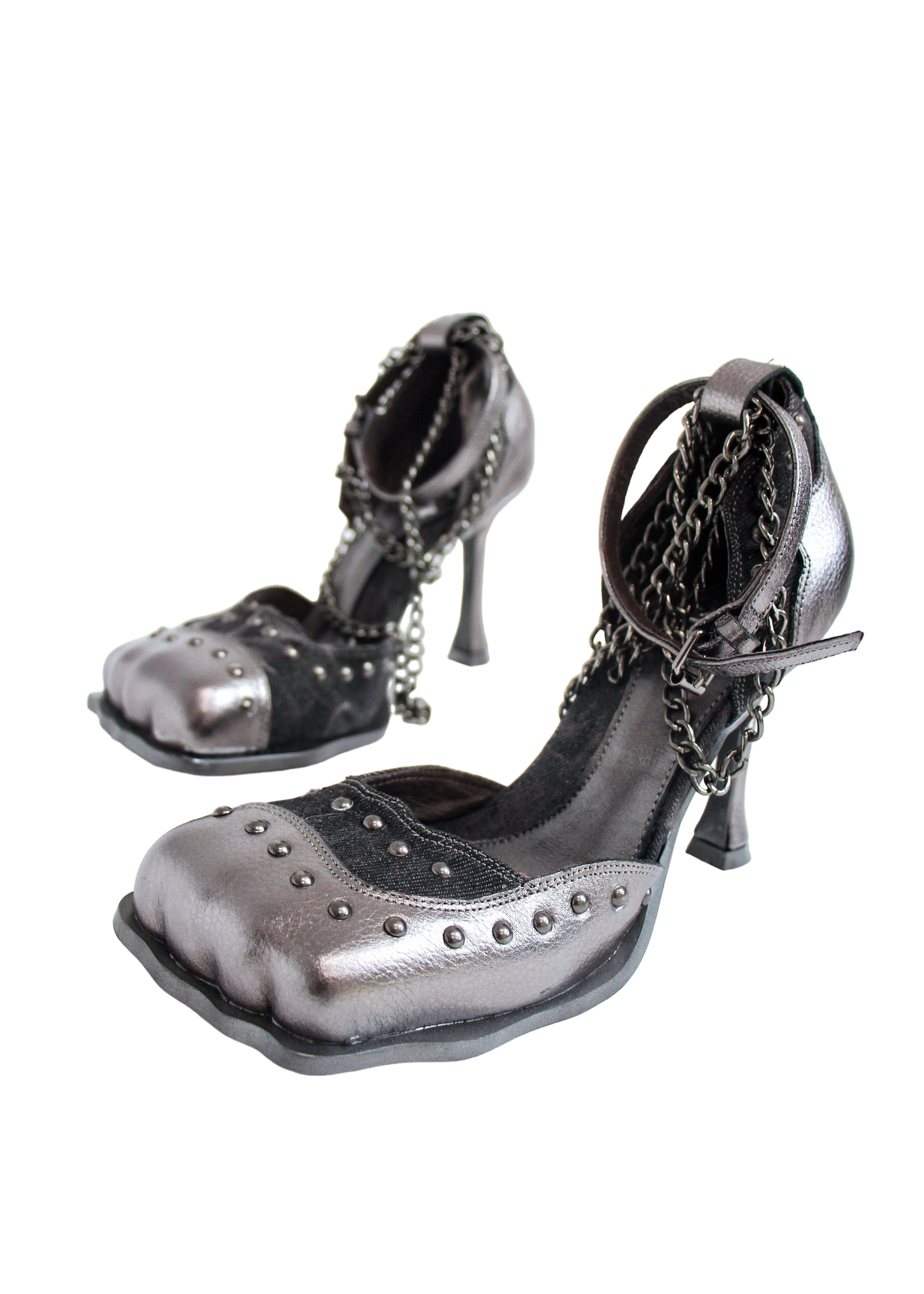 Gun Metal Square Toe Pumps (US 5-15)