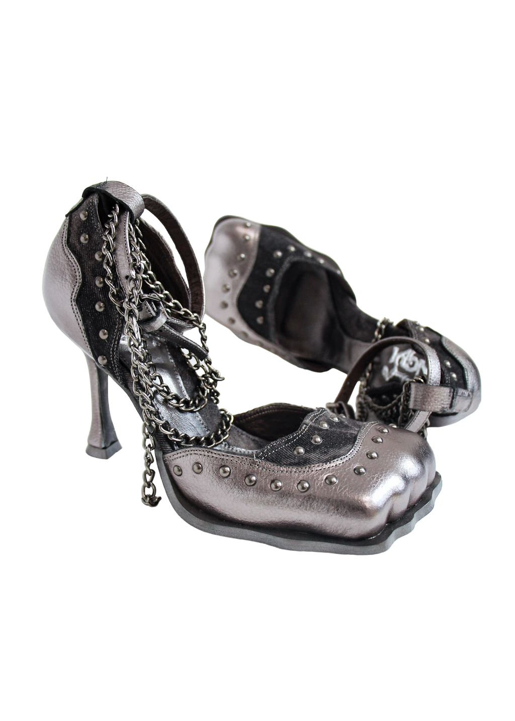 Gun Metal Square Toe Pumps (US 5-15)