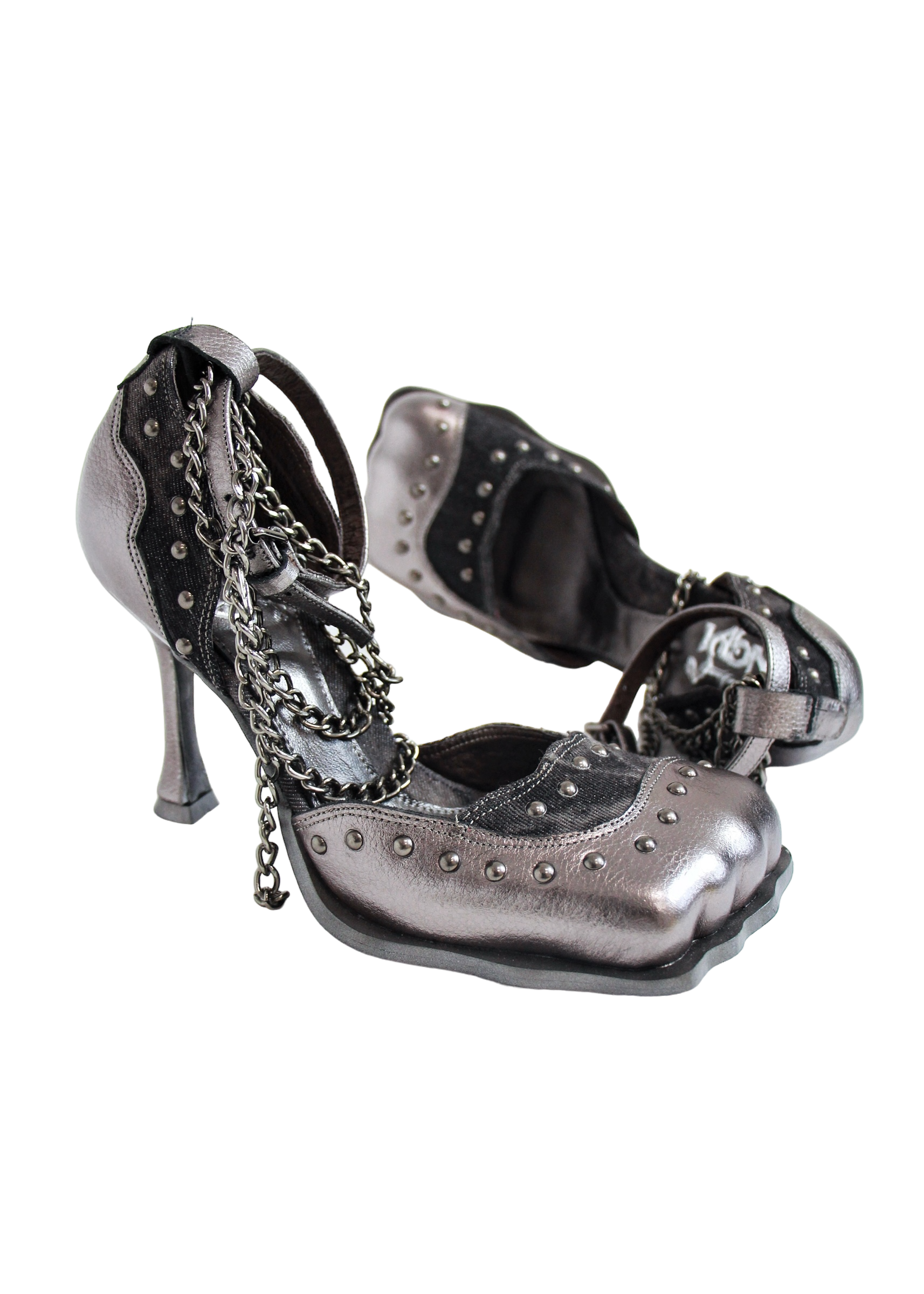 Gun Metal Square Toe Pumps (US 5-15)