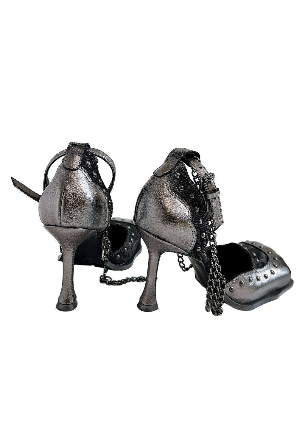 Gun Metal Square Toe Pumps (US 5-15)