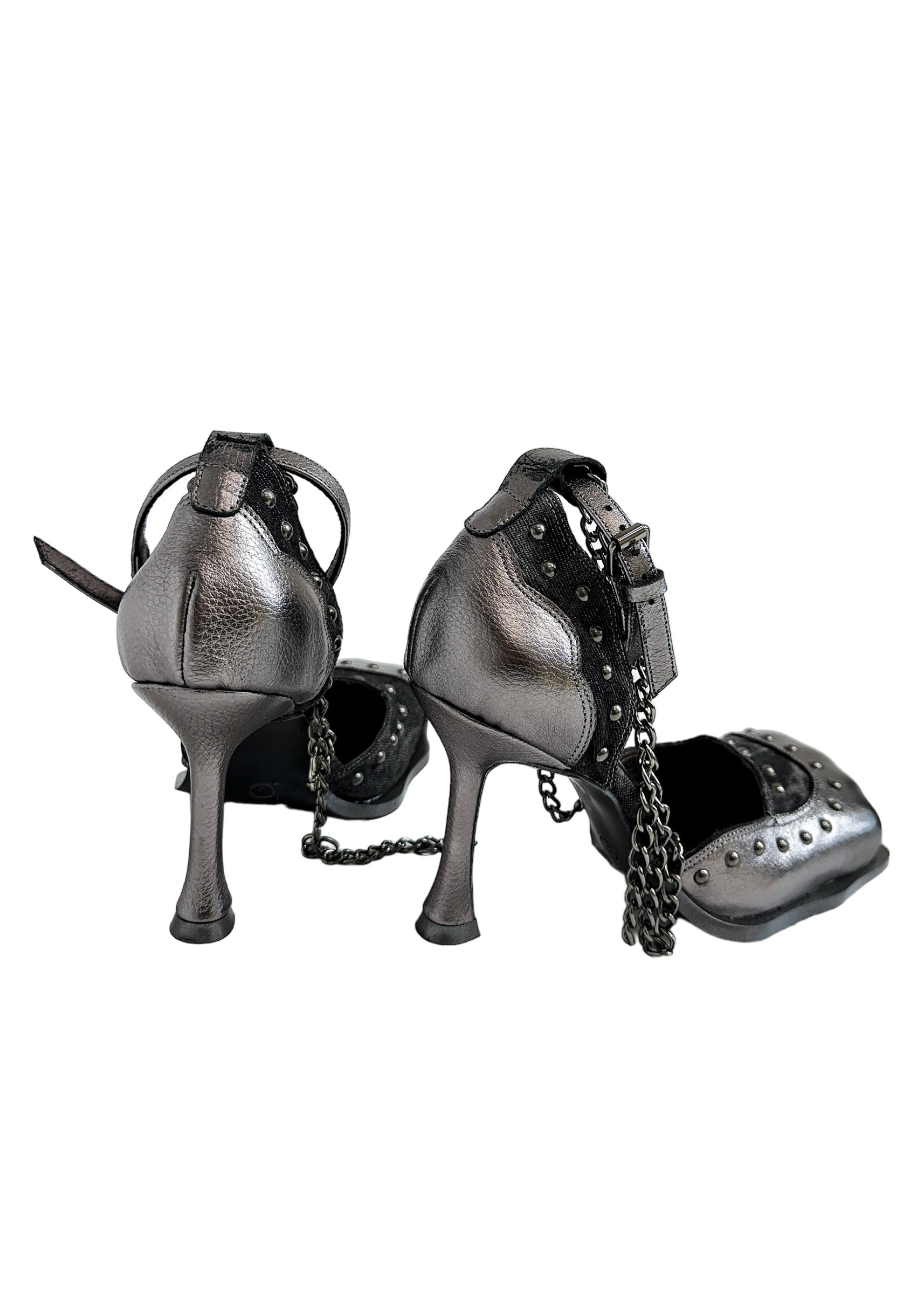 Gun Metal Square Toe Pumps (US 5-15)