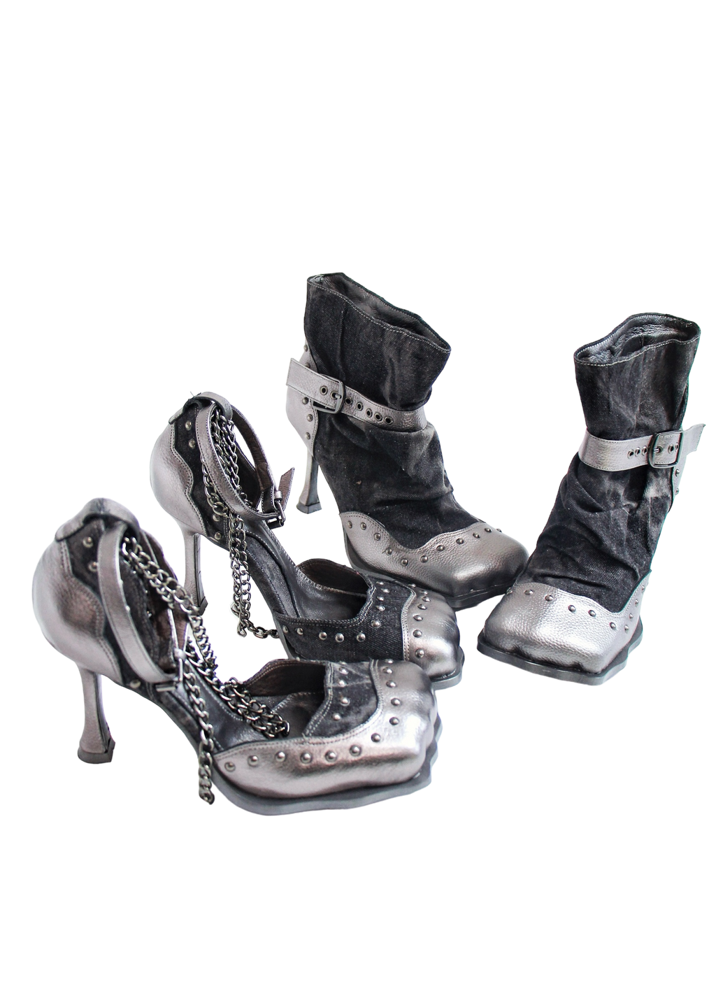 Gun Metal Square Toe Pumps (US 5-15)