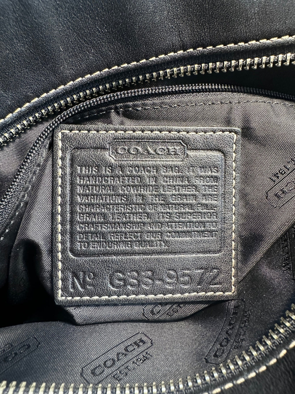 Vintage Black Leather Coach Shoulder Tote Bag