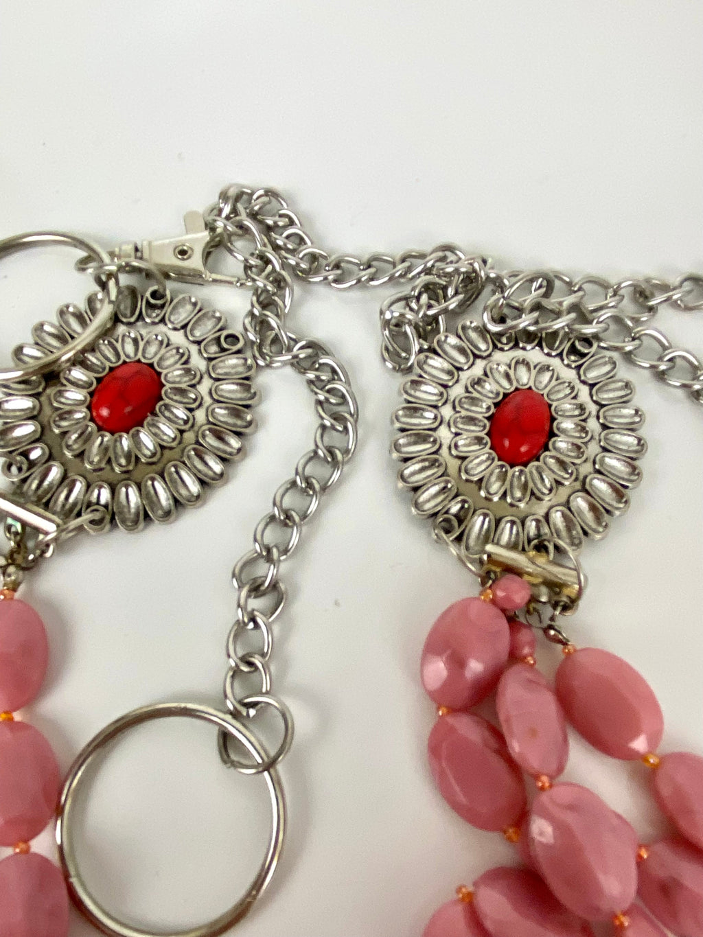 Pink& red silver belt