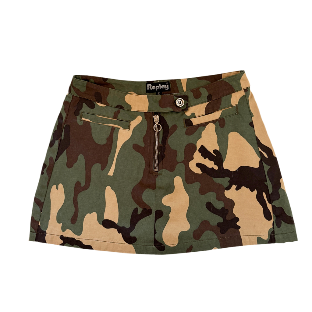 Y2K Camo Mini Skirt (S)