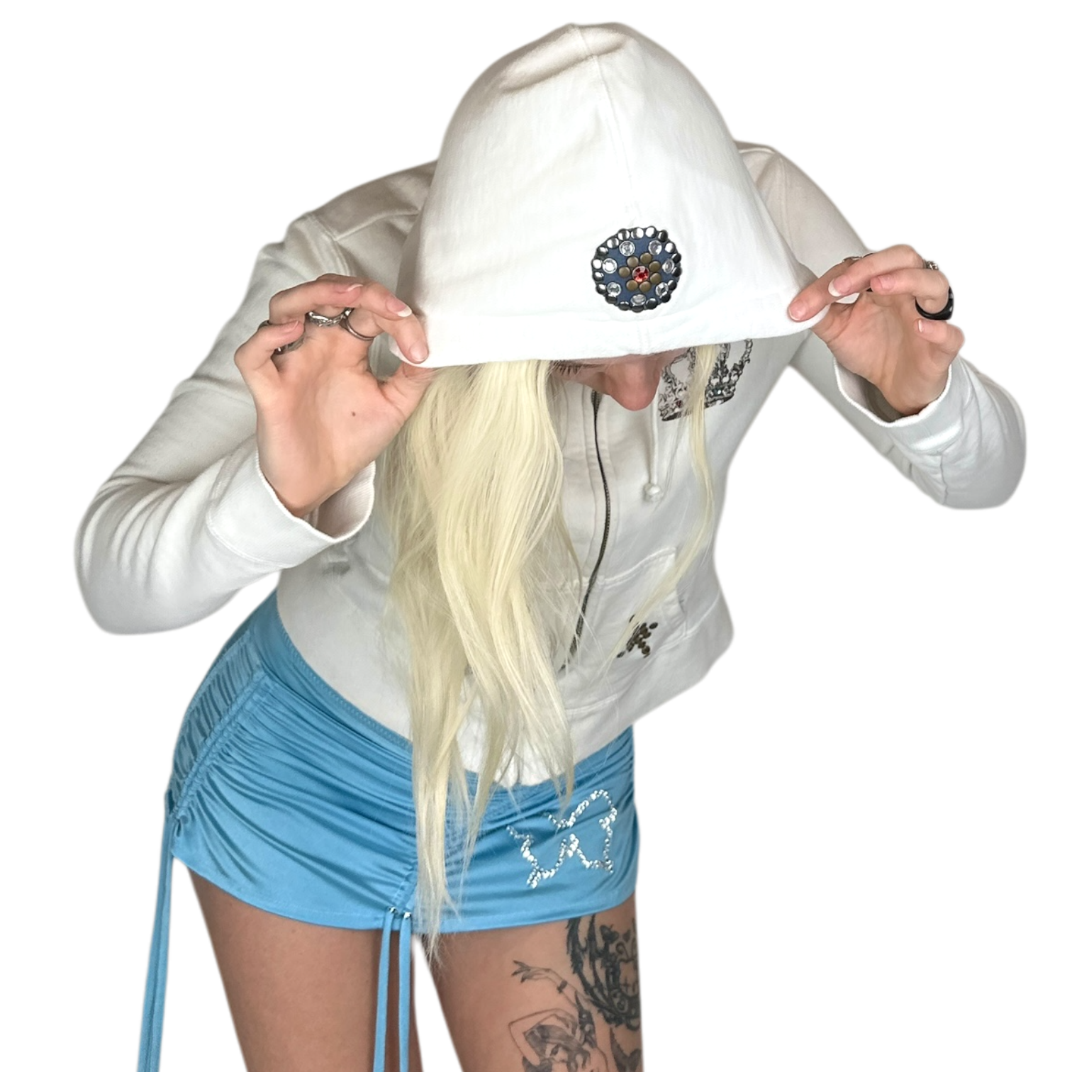 Y2K Studded Zip Up Hoodie (S)