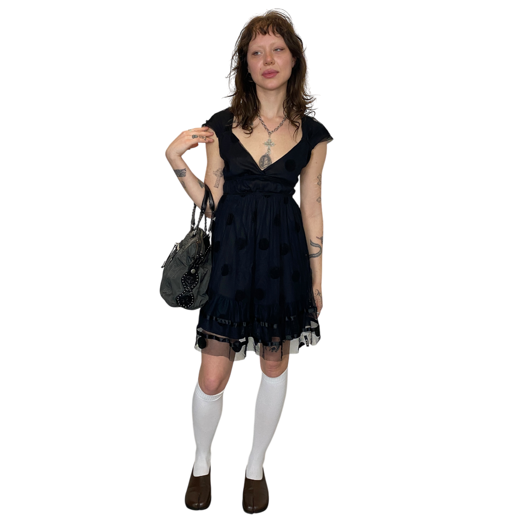 Vintage Miss Sixty Killah Polka Dot Mesh Dress (S)