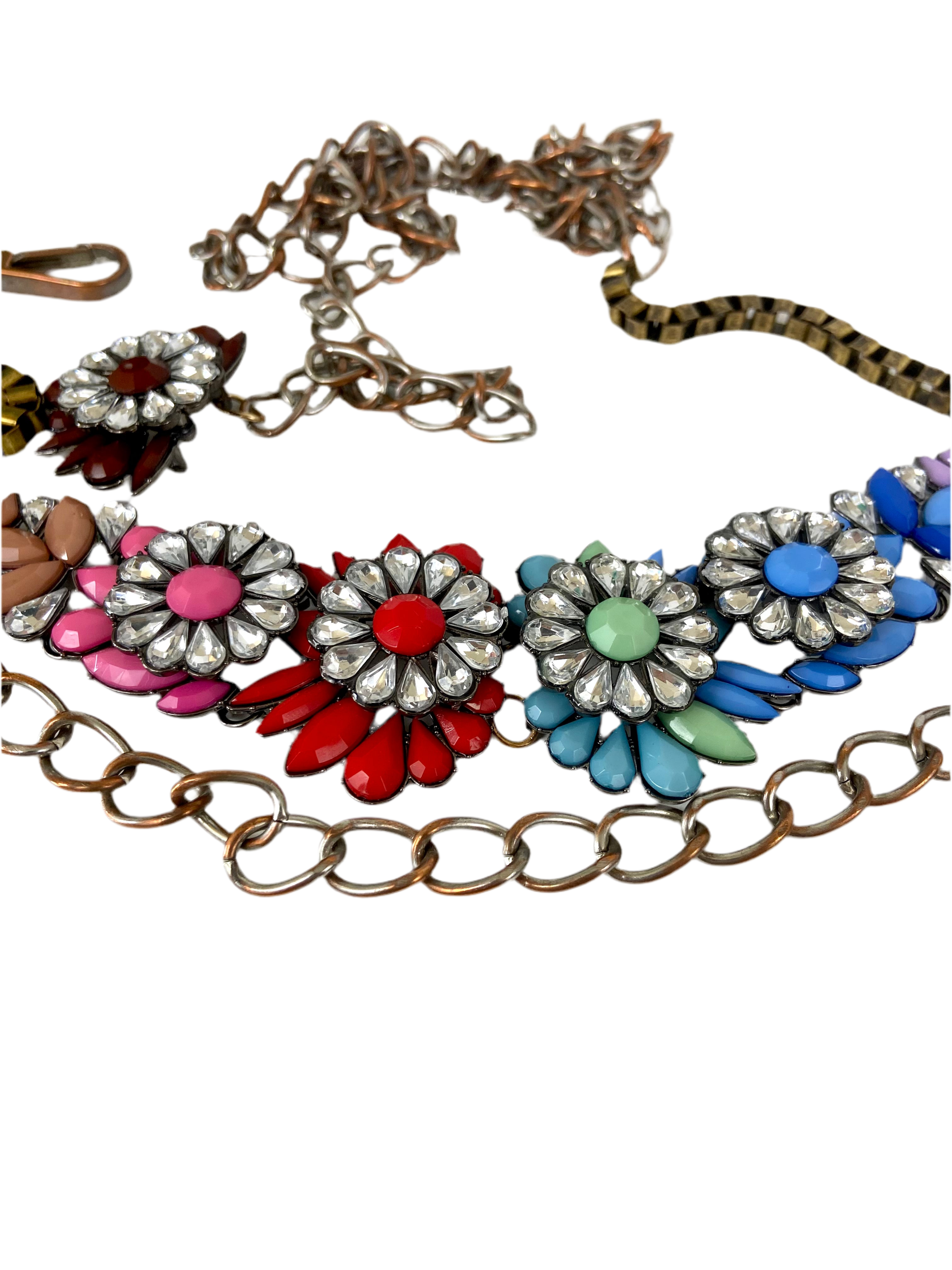 rainbow crystals vintage glamorous bohemian ethnic belt