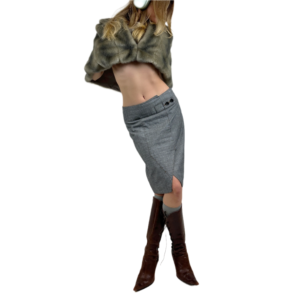 2000s Ash Abstract Midi Skirt (S)