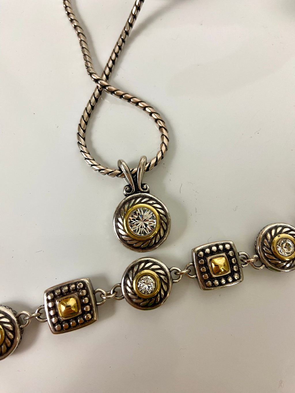 Brighton Silver Reversible Necklace & Bracelet Set