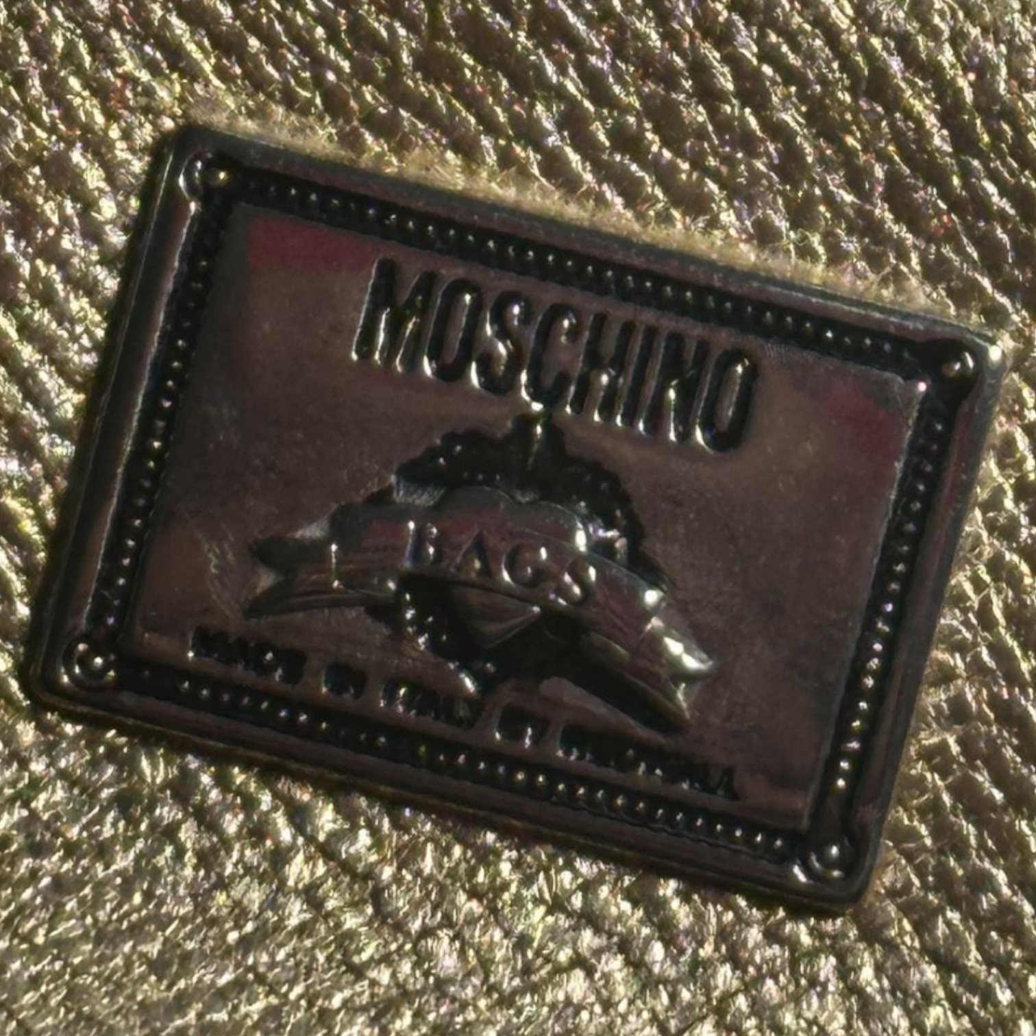 Rare 1980s Gold Moschino Redwall Bag