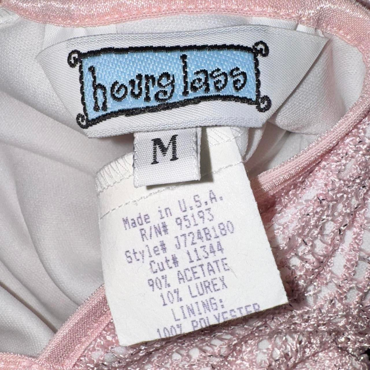 90s Pink Lace & Fringe Midi Dress (M)