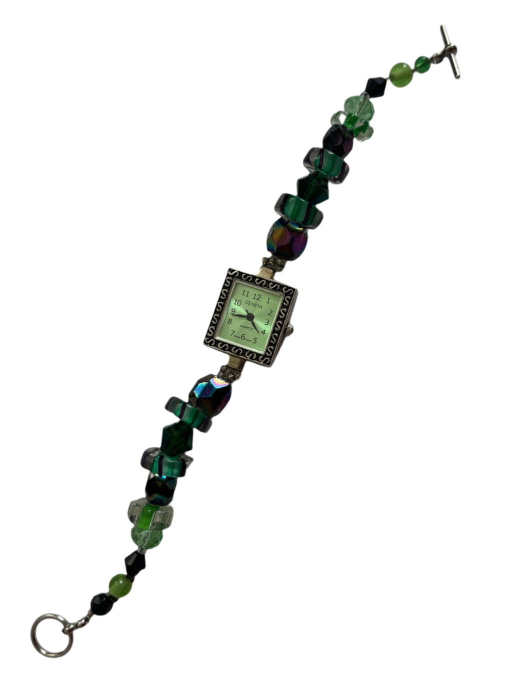 Shades of Green Beaded Watch