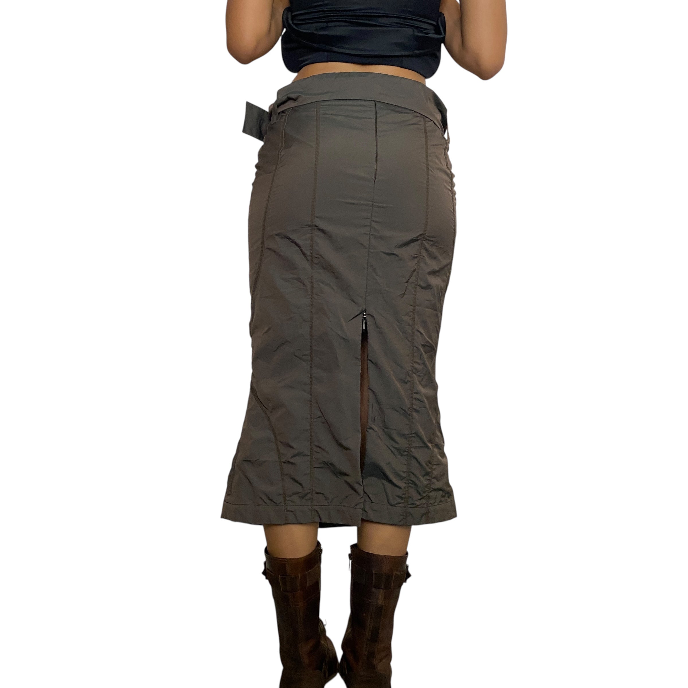 Vintage Utility Parachute Maxi Skirt (XS/S)