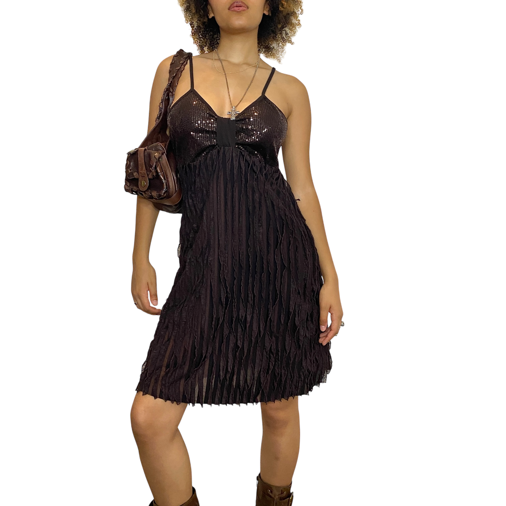 Late 2000s Boho Strappy Dress (M)