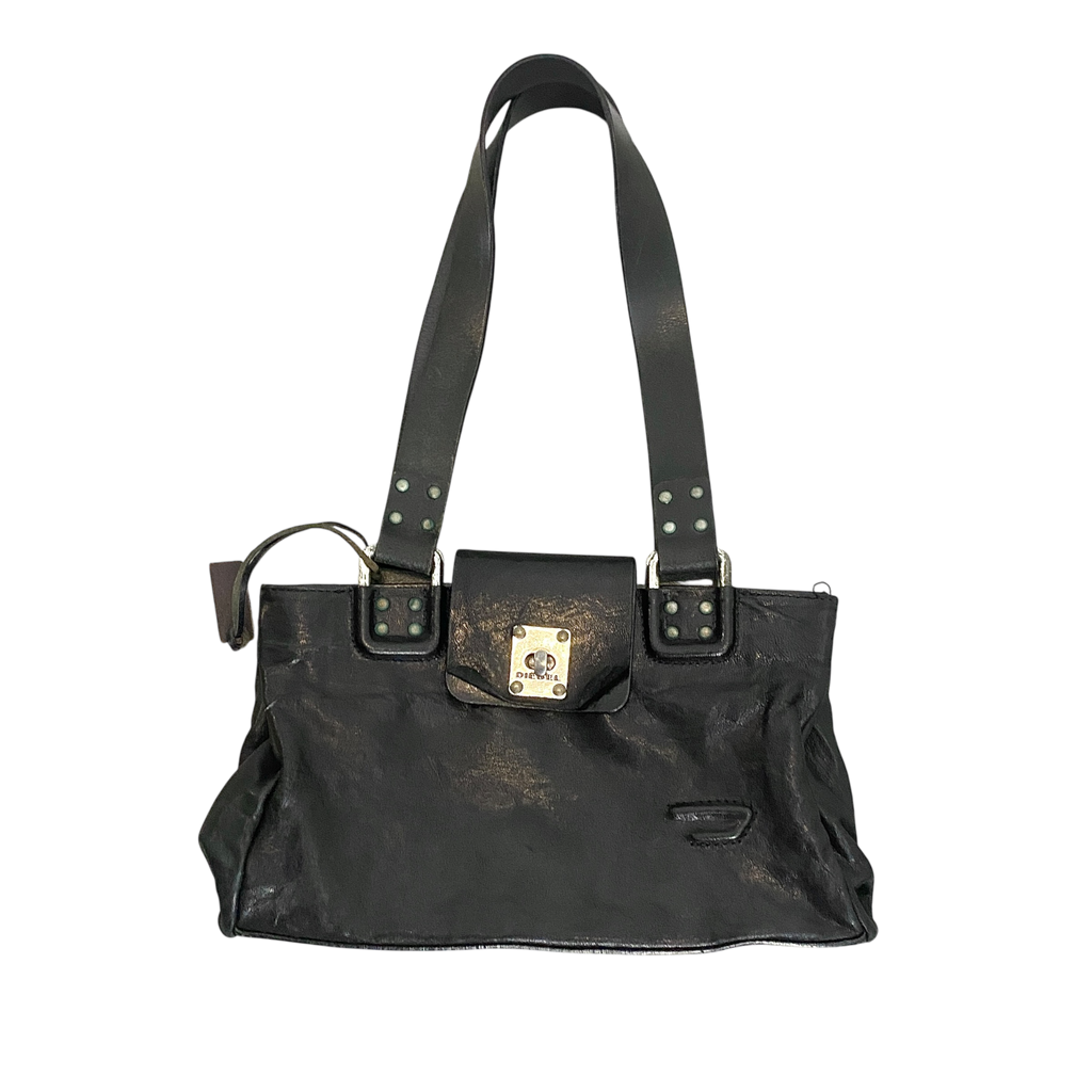 Vintage Leather Black Diesel Bag