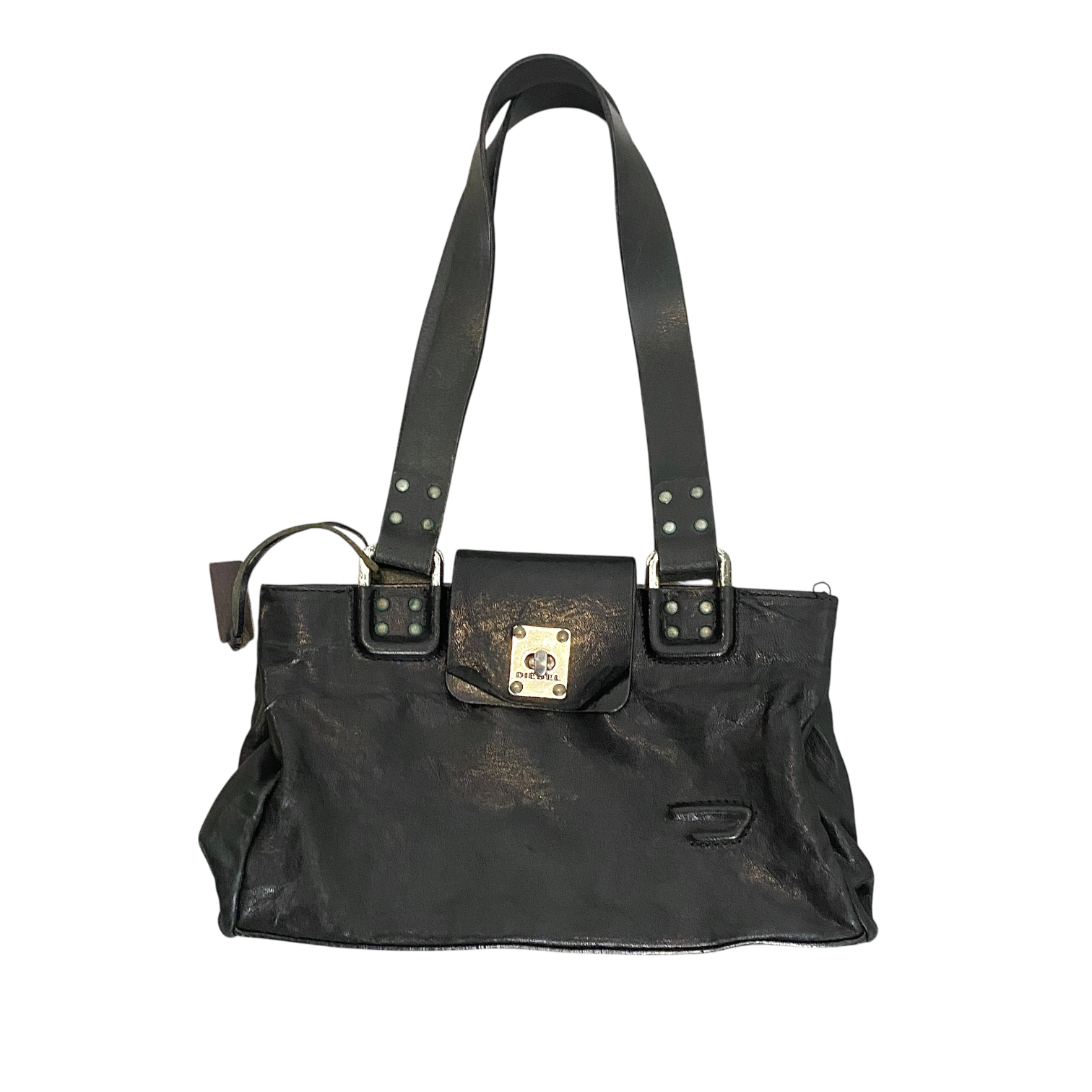 Vintage Leather Black Diesel Bag