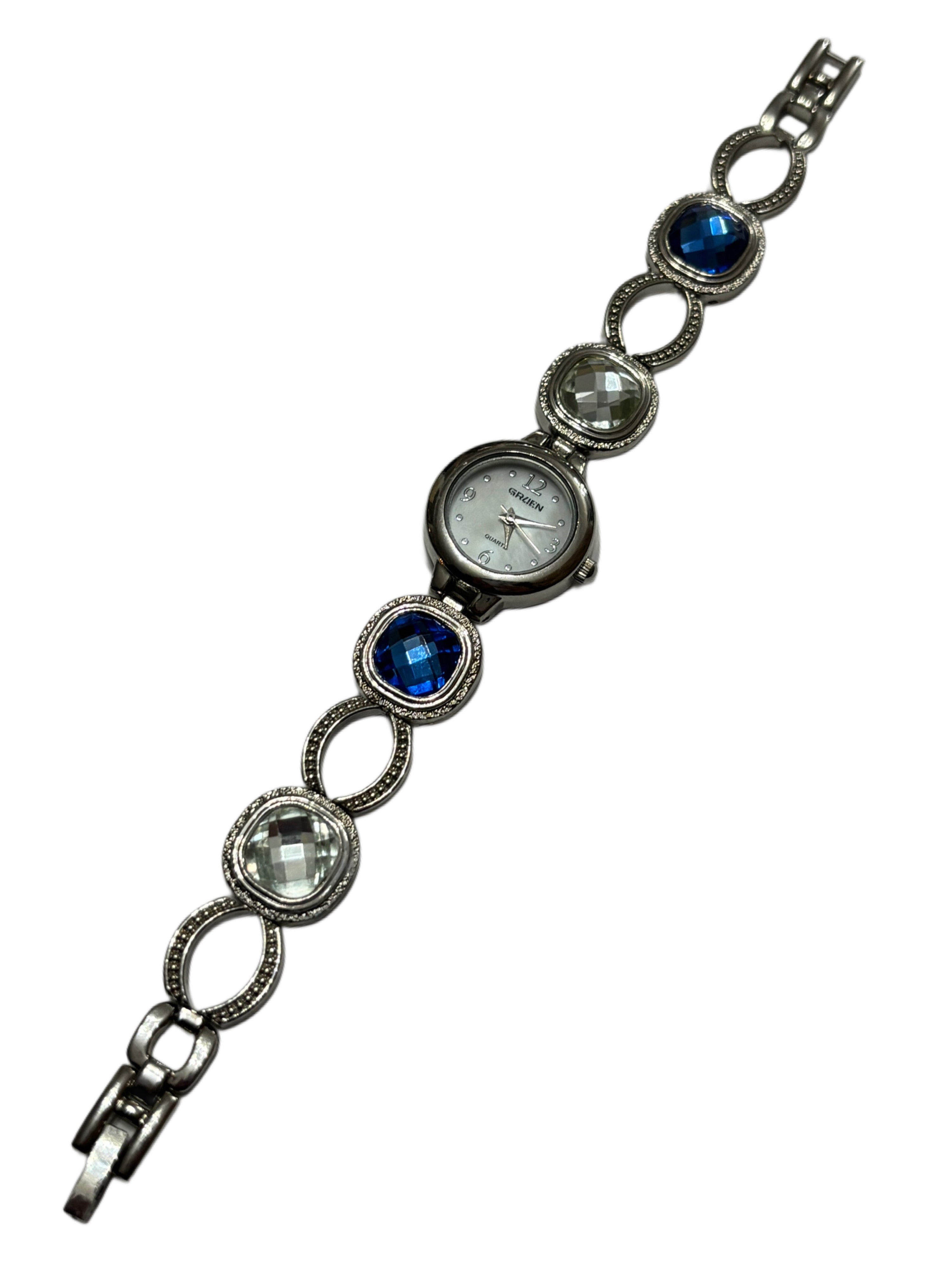 Silver & Blue Gem Watch