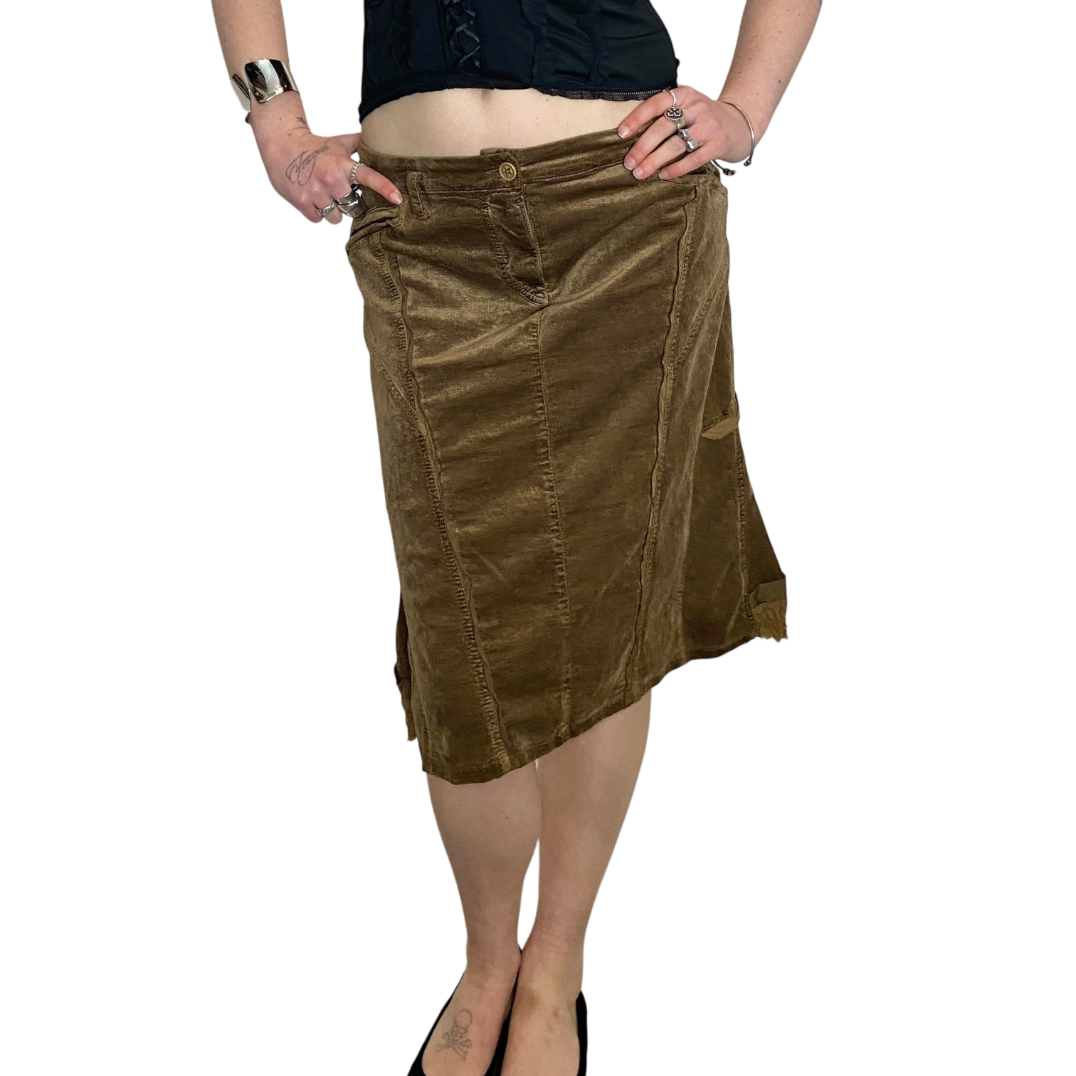 Vintage Parisian Style Back Midi Skirt (M)