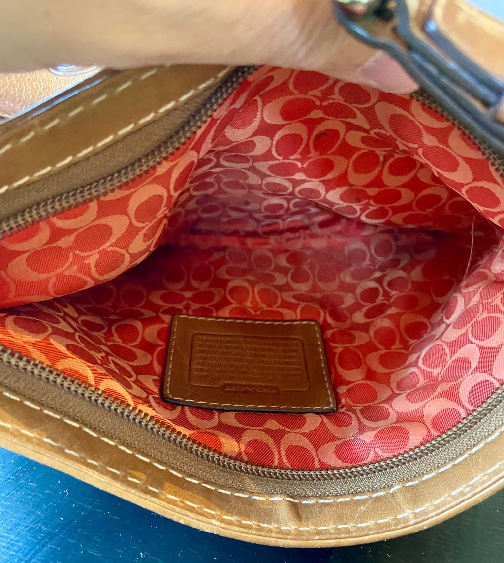 Brown Leather Reworked Coach bag