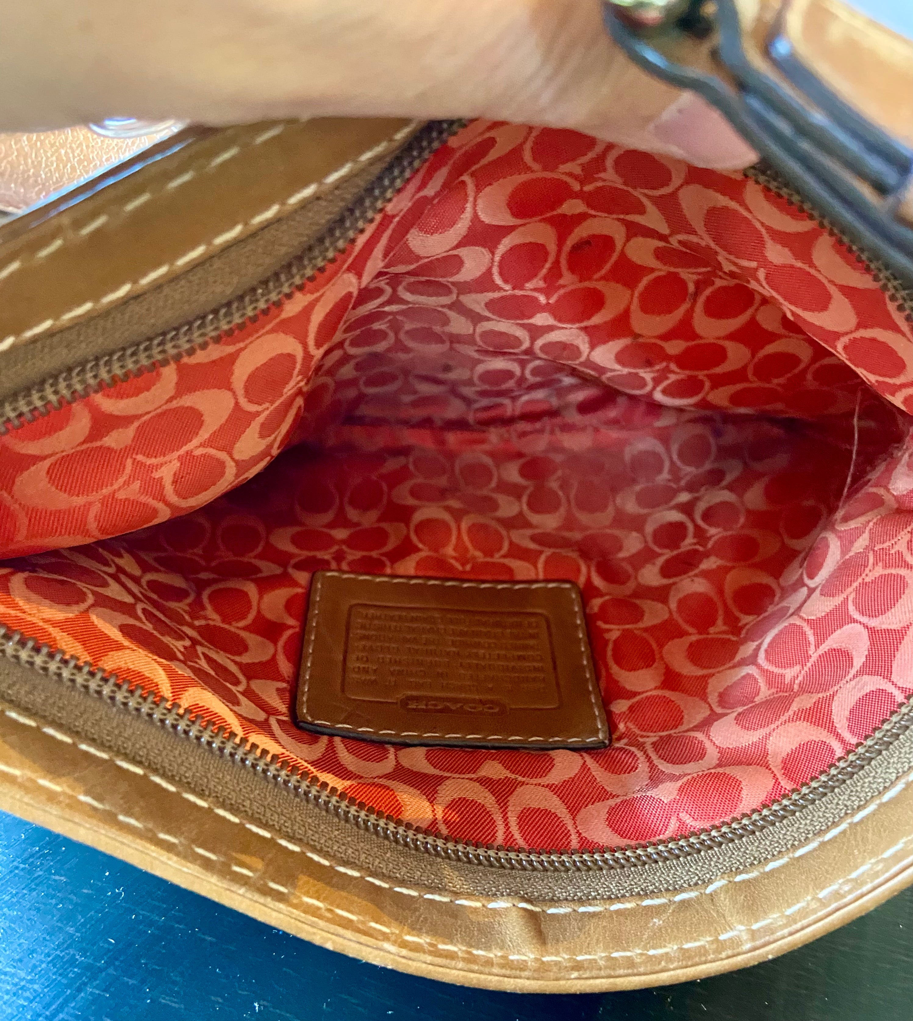 Brown Leather Reworked Coach bag