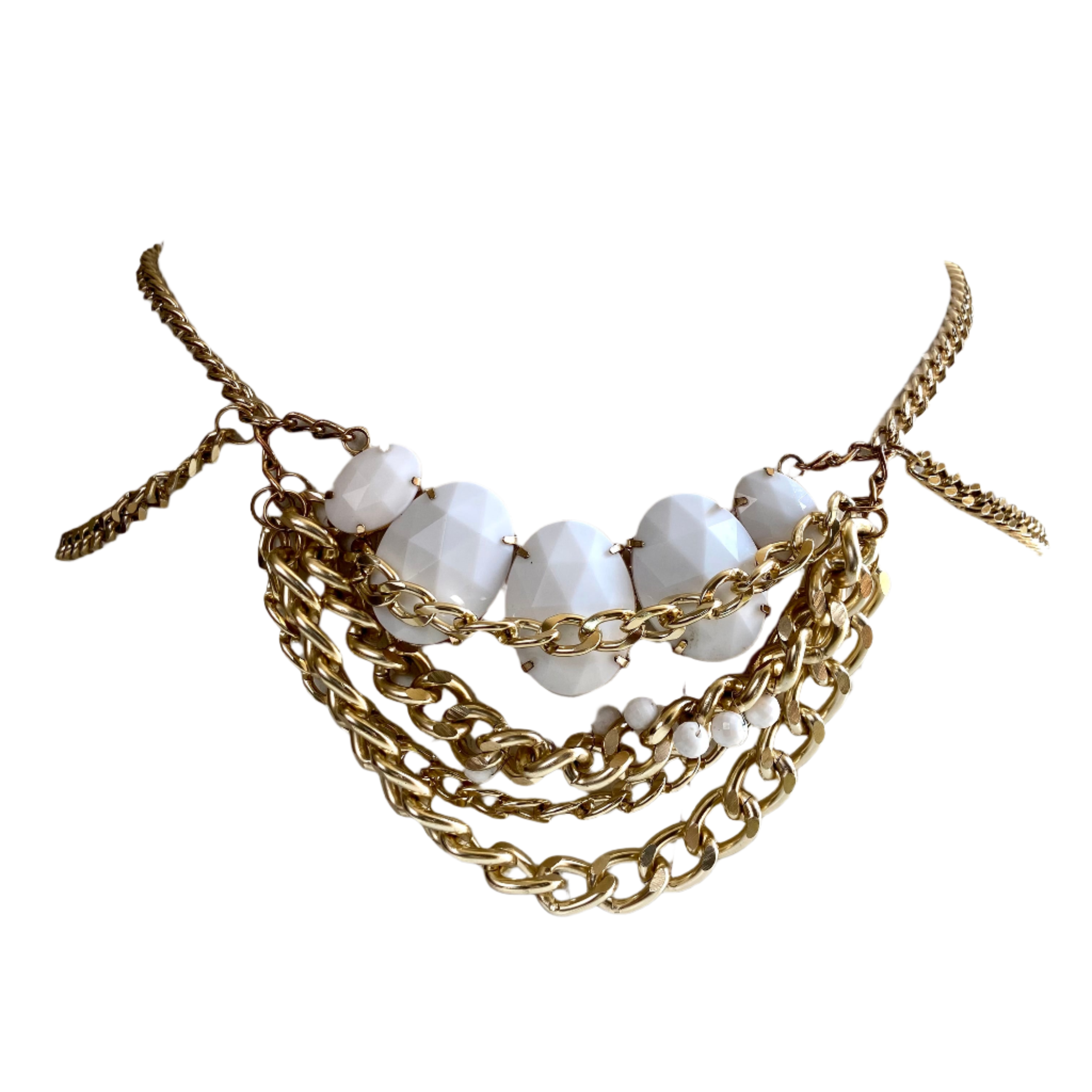 White & Gold chain belt