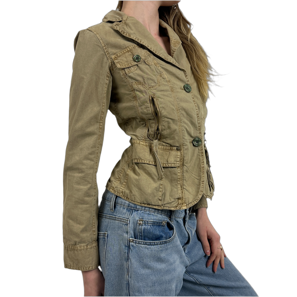 Vintage Khaki Military Jacket (S)
