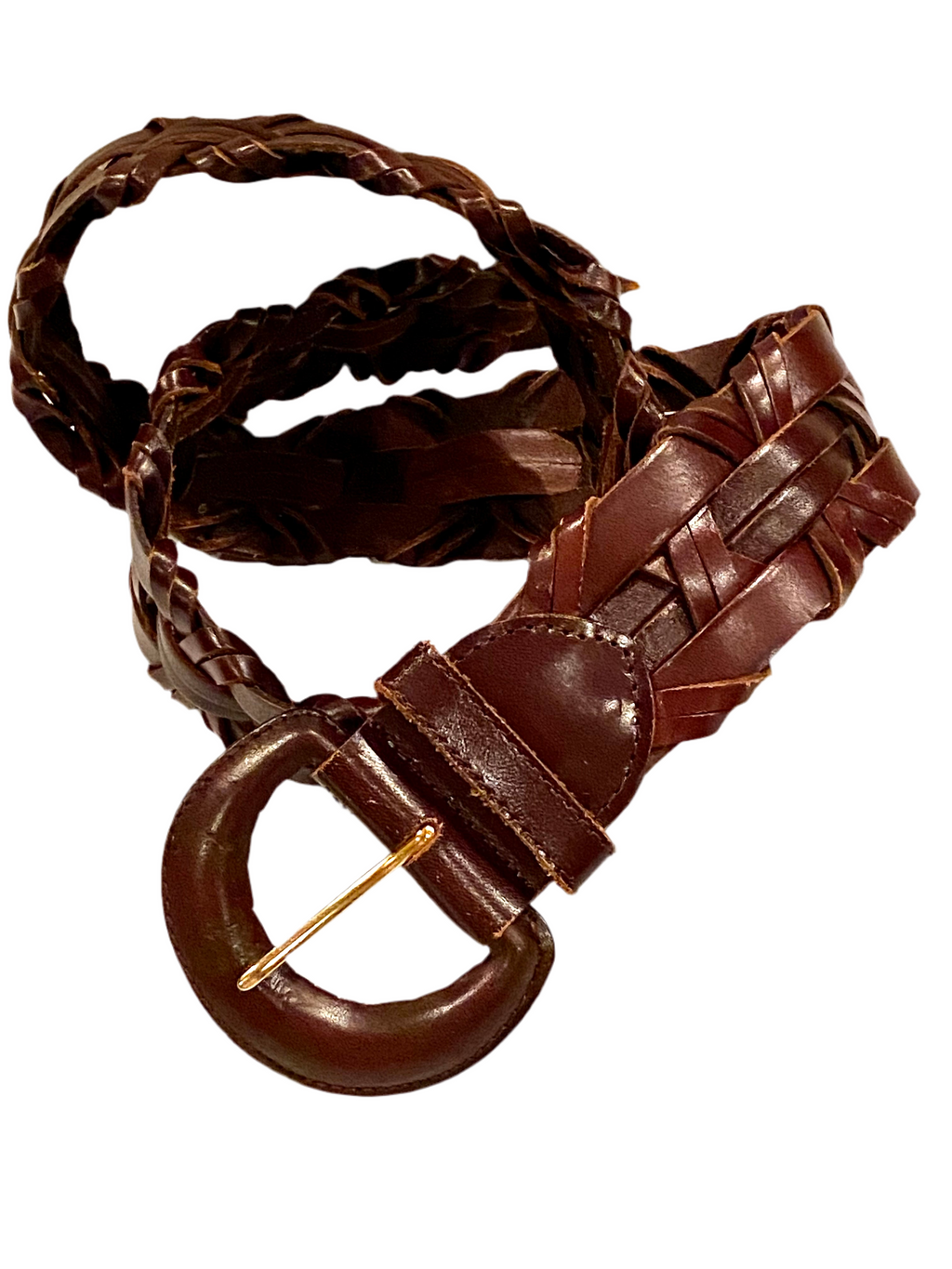 Leather brown waist belt