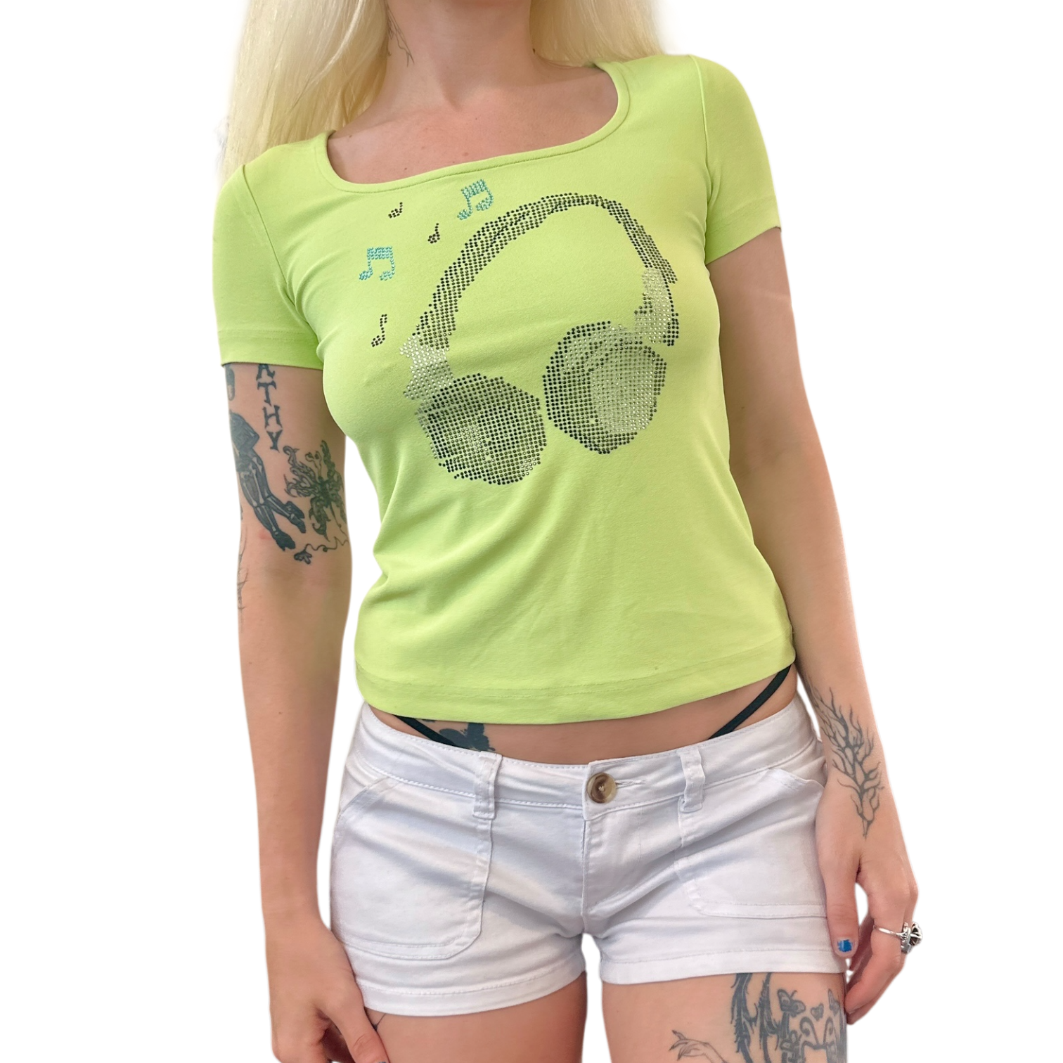 90s Rhinestone Baby Tee (S/M)