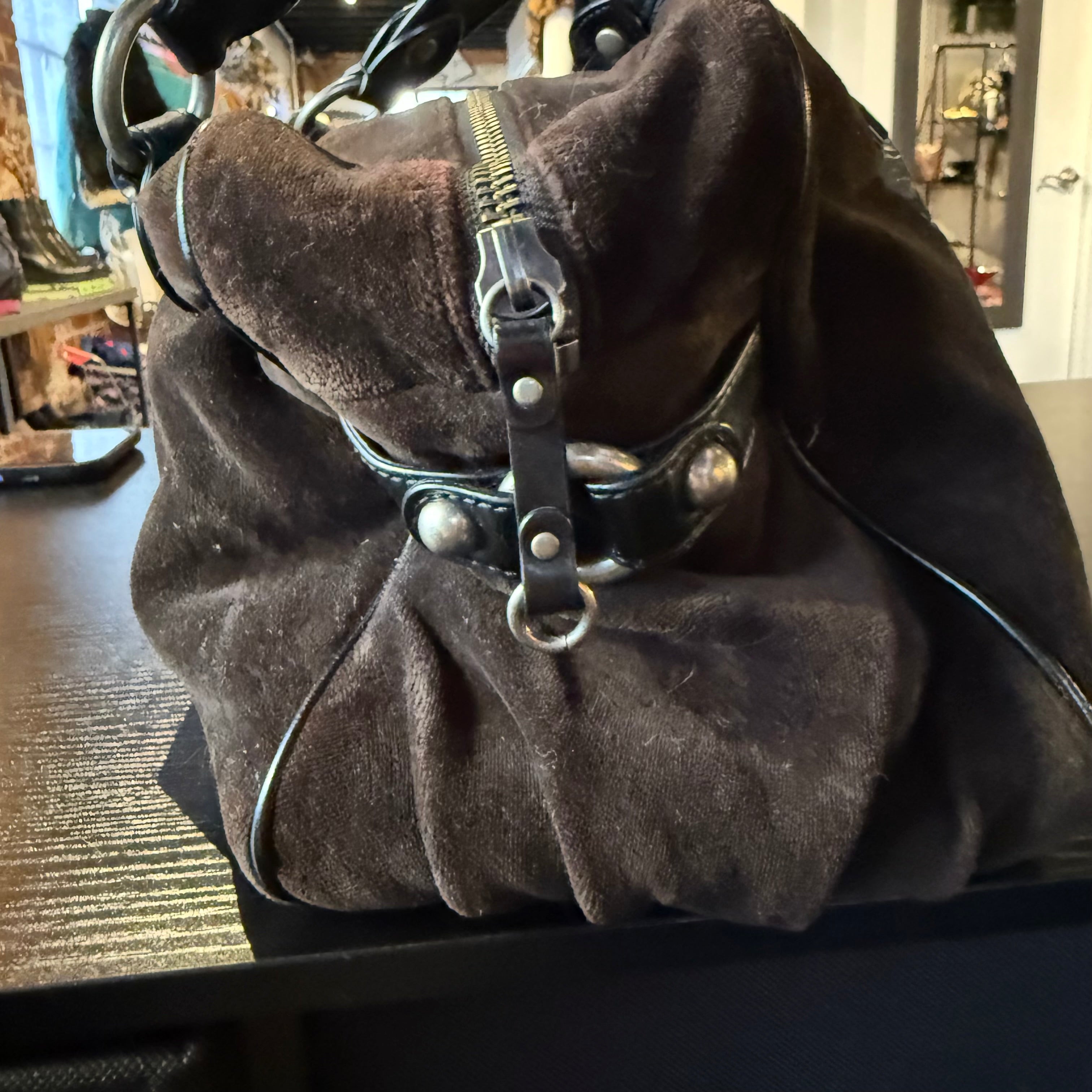 Juicy Couture Y2K "Live for Juicy" black velour bag