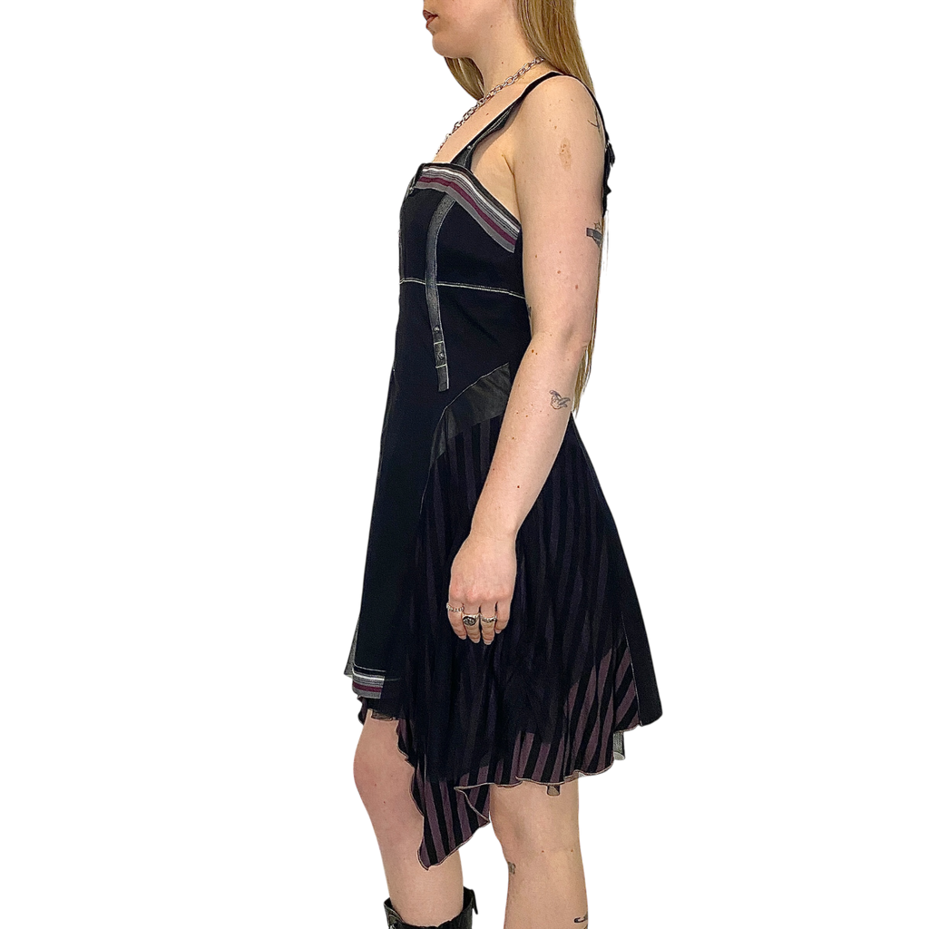 Vintage Parisian Gothic Utility Midi Dress (M)