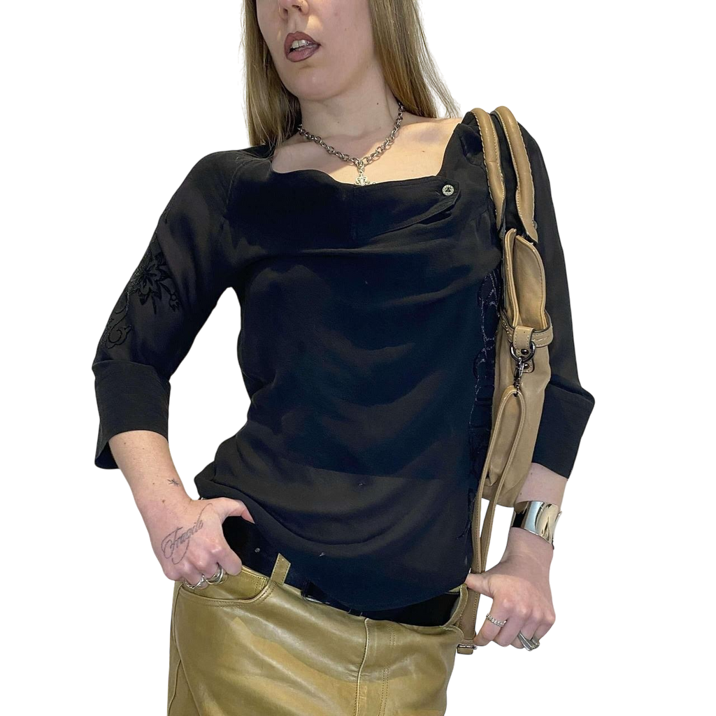 Vintage Diesel Sheer Silk Drape Top (M)