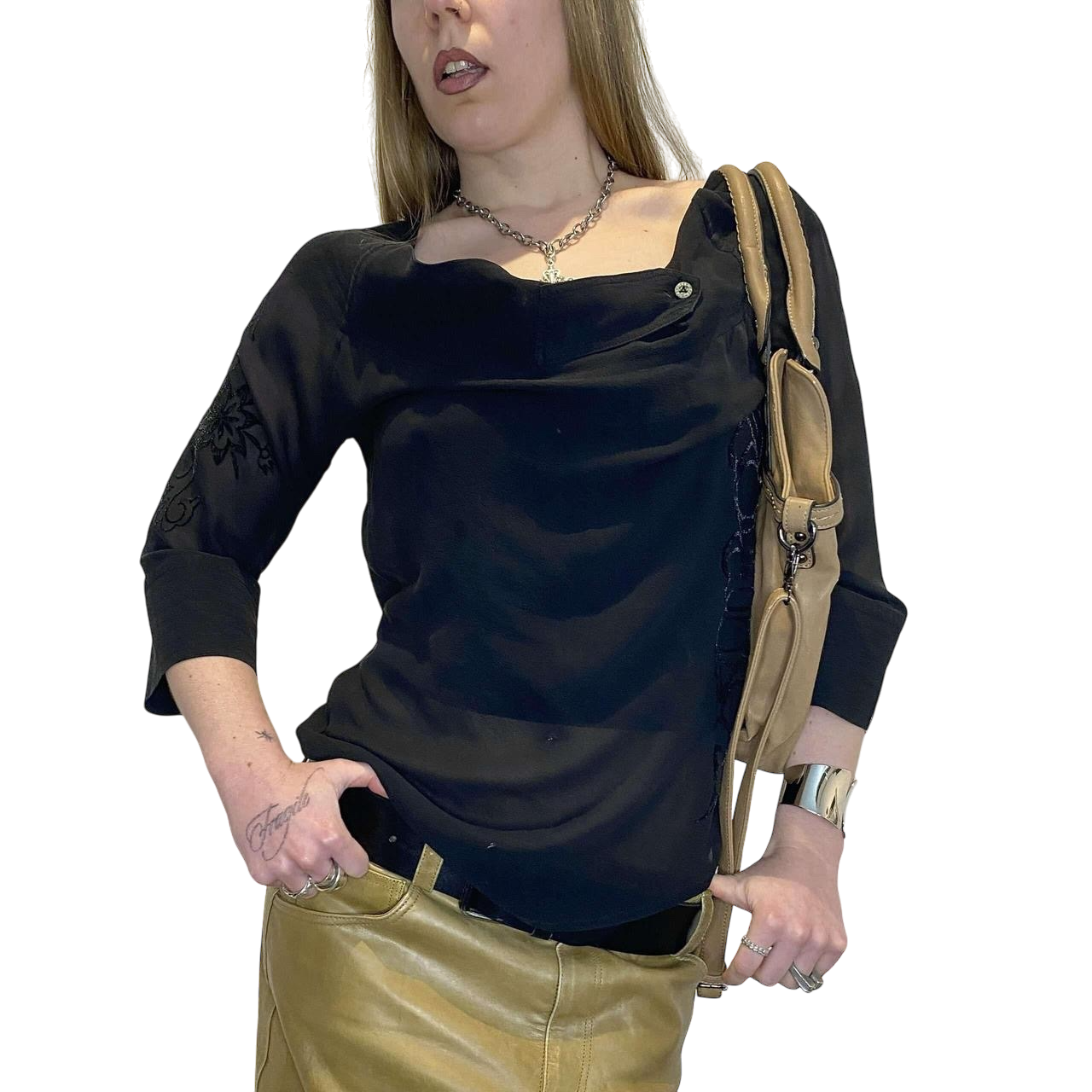 Vintage Diesel Sheer Silk Drape Top (M)