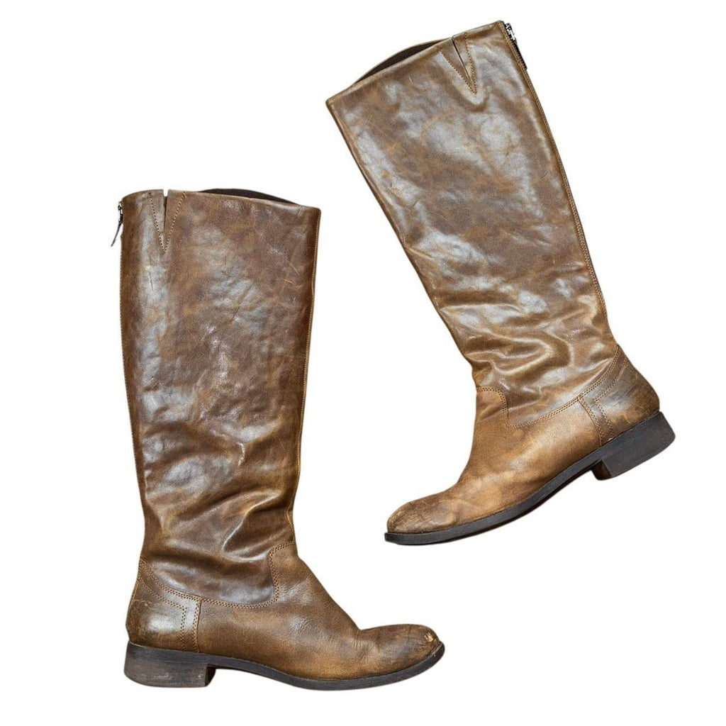 Vintage Brown Leather Knee-High Boots (8.5)